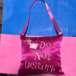 Pink Satin 'Do Not Disturb' Pillow Bag